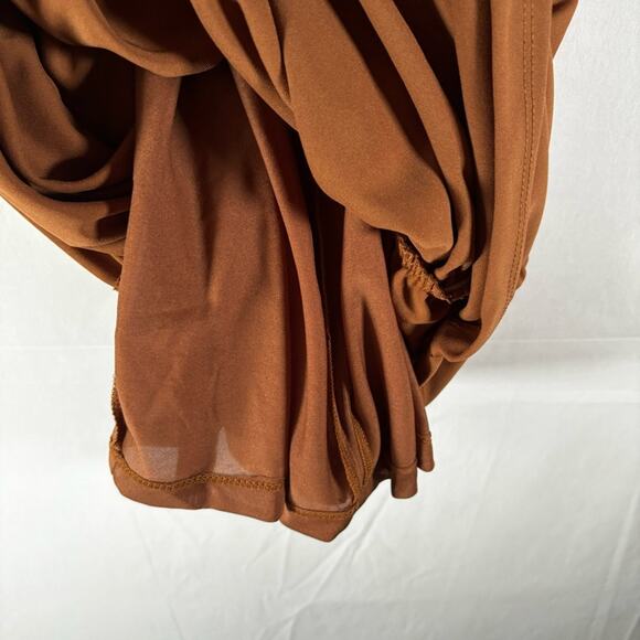 Zara Dress Size Large New Brown Draped Mini ruched - Picture 10 of 12